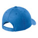 A blue baseball cap with a white background.