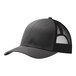 A black Port Authority trucker cap with black and white mesh.