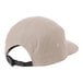 A back view of a khaki 7-panel hat.