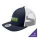 A New Era deep navy and white 6-panel trucker cap with mesh back and the Brooks company logo.