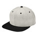 A heather grey and black 6-panel baseball cap with a black brim.