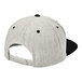 A Sport-Tek heather grey and black 6-panel cap with a black and white visor.