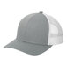 A heather gray and white Sport-Tek trucker cap with mesh back.