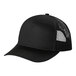 A black Port Authority trucker cap with a mesh back.