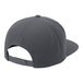 A graphite Cap Sport-Tek 6-panel hat with a black brim and white logo.