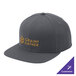A graphite grey Sport-Tek snapback cap with a logo on it.