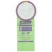 A green and purple ProTeam vacuum bag with purple trim.