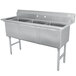 Advance Tabco FC-3-1824 Three Compartment Stainless Steel Commercial Sink - 59 inch