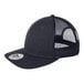 A New Era navy trucker cap with a mesh back.