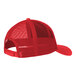 A red mesh cap with a structured front.