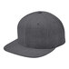 A dark heather grey 6-panel baseball cap.