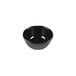 A black Elite Global Solutions Tenaya melamine ramekin with a white background.