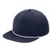 A navy 5-panel cap with a white band.