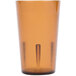 An amber plastic tumbler.