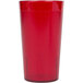 A red plastic Cambro tumbler.