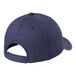 A denim blue 6-panel baseball cap.