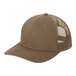 A brown Port Authority trucker cap with a mesh back.