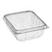 A clear plastic D&W Fine Pack clamshell container with a vented lid.