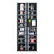 A Selectivend standalone smart retail locker with 18 compartments filled with different items.