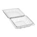 A clear plastic D&W Fine Pack clamshell container with vented slots.