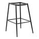 A black metal Lancaster Table & Seating barstool with a seat.