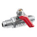 A close-up of an Estella Caffe pressure release tap with a red handle.