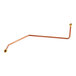 A long copper pipe with brass nuts on a white background.