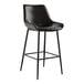 A Lancaster Table & Seating black metal barstool with black tufted vinyl seat.