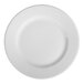 A HydroZero Ivory by Oneida porcelain plate with a fork on a white background.