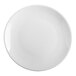 A close up of a HydroZero Ivory porcelain plate with a white background.