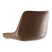 A Lancaster Table & Seating brown vinyl tufted barstool cushion on a brown chair.