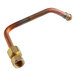 A copper pipe with a brass fitting and nut.