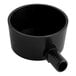 A black plastic Estella Caffe drain basin with a round pipe.