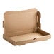 A Choice kraft corrugated flatbread box with an open lid.