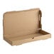 A Kraft corrugated bakery box with a lid open.