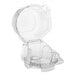 A Good Natured clear plastic hinged cupcake container with a round lid.