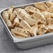 A metal pan filled with Chef One vegetable and tofu whole wheat dumplings.