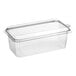 A clear PLA hanging clamshell herb container with a lid.