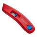 A red and blue Allway Tools plastic vanishing knife with a blue handle.
