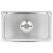A stainless steel Vollrath deli pan cover.