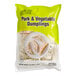 A white bag of Chef One Pork and Vegetable Dumplings.