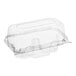 A clear Good Natured plastic container with a clear lid containing two compartments.