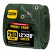 A roll of green Core mesh tarp with reinforced edges.