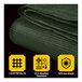A close up of a green Core Tarps heavy-duty polyethylene mesh tarp with reinforced edges.