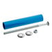 A blue wheel handle kit for a Shortening Shuttle with a blue pipe, a bolt, and a nut.