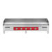 An Avantco electric countertop griddle with red burners.