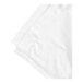 A close-up of a white Oxford Micro Check queen size fitted sheet with a stitched corner.