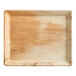 An Eco-gecko rectangular palm leaf tray with a square pattern.