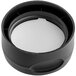 A 38/400 black inverted squeeze bottle lid with a white ring.