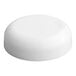 A white plastic dome-shaped continuous thread lid with a foam liner.